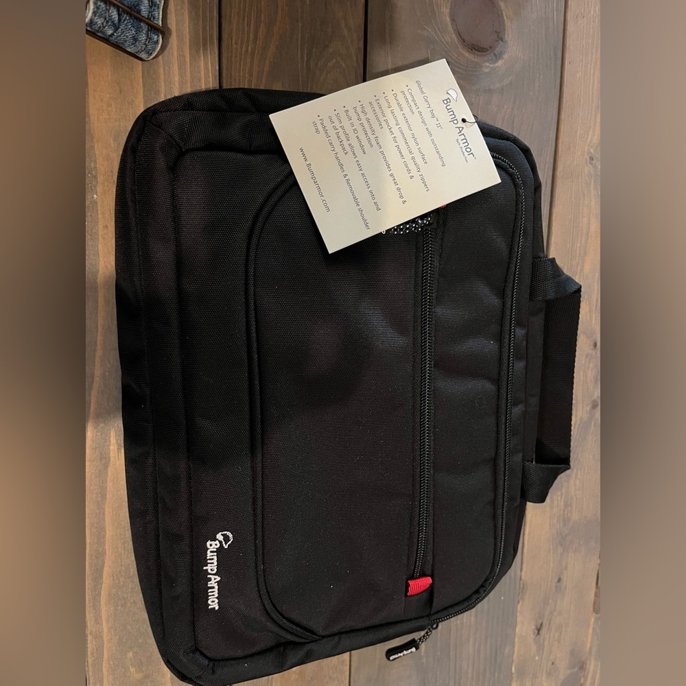 Bump Armor Tech Protection Case Black With Red NWT With Extra Handle